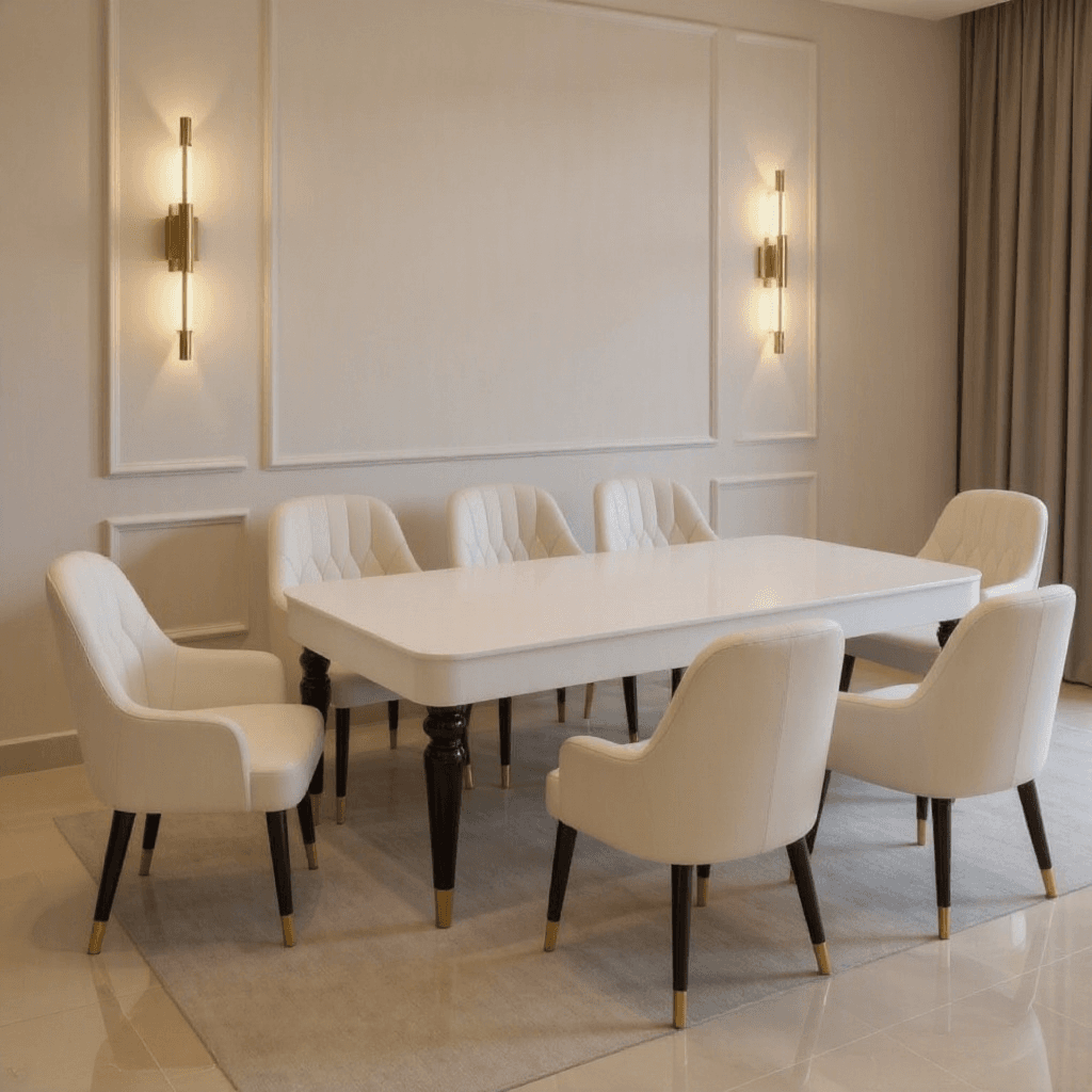 Custom Marble Dining Table Set 8 Seater