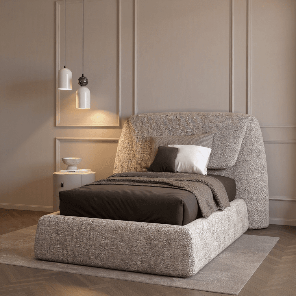 King Size Bed With Single Side Table
