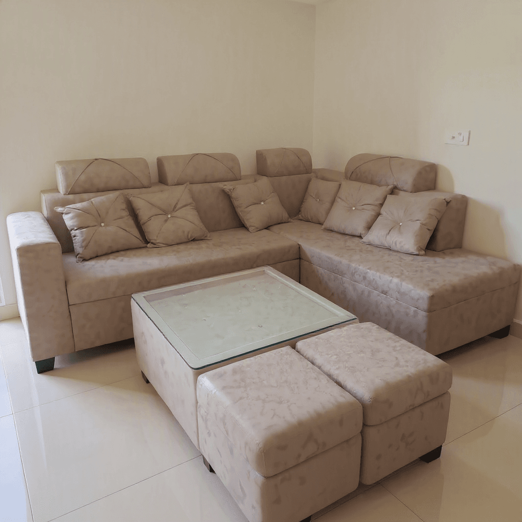 5-Seater L-Shape Sofa-Cum-Bed